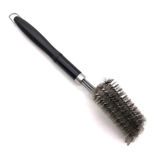 BBQ Grill Cleaning Brush with 3-Row Stainless Steel Wire Bristles, Detachable Handle and Scraper - Heavy Duty V888-ELOSUNG52325