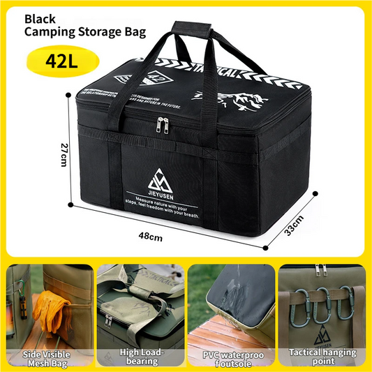 42L Collapsible Outdoor Tactical Organizer, Oxford Fabric Large Capacity Camping Gear Storage Bin with V888-ELOSUNG52374