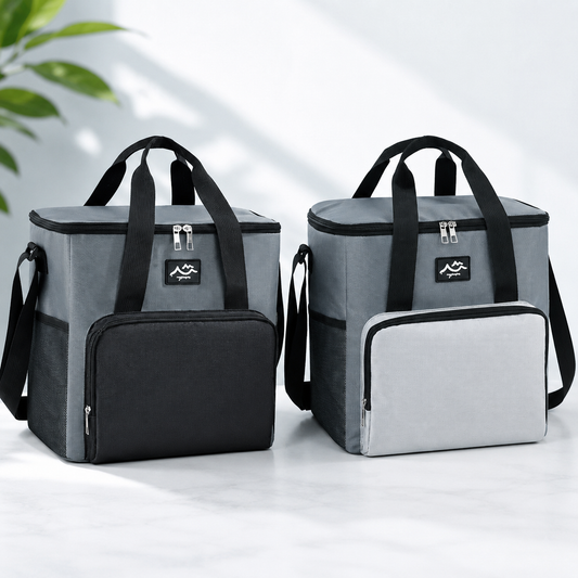 17L Large Capacity Insulated Cooler Bag, Muti Pockets Oxford Fabric Lunch Tote - Foldable 3-Layer Thermal V888-ELOSUNG52376