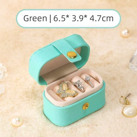 Blue Waterproof PU Leather Jewelry Travel Case, Portable Mini Jewelry Organizer Box for Rings Earrings V888-ELOSUNG52396