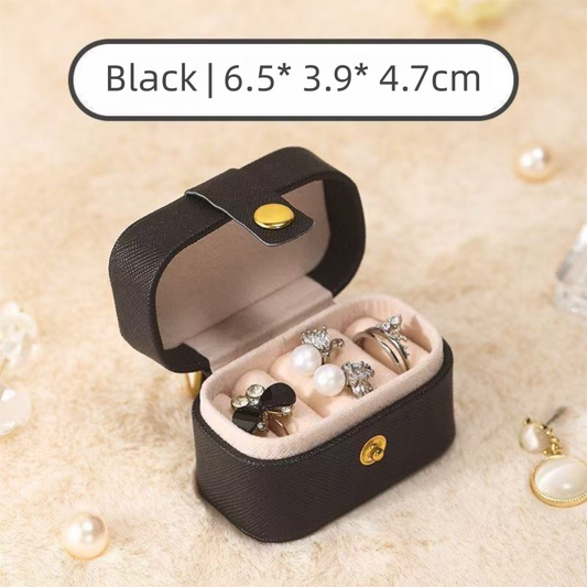 White Waterproof PU Leather Jewelry Travel Case, Portable Mini Jewelry Organizer Box for Rings Earrings V888-ELOSUNG52397