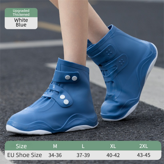 Thickened Waterproof Silicone Rain Shoe Covers with Adjustable Double Buckle Closure, Durable Non-Slip V888-ELOSUNG52445