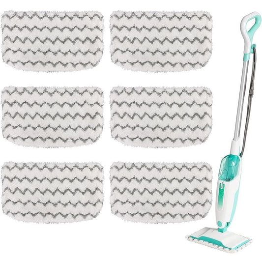 Shark Steam Mop Replacement Microfiber Scrubbing Pads 6 Pack - Reusable Machine Washable Floor Cleaning Pads V888-ELOSUNG52476