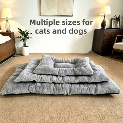 90 x 45CM Large Plush Pet Bed Mat for Dogs & Cats - Light Grey Double-Sided Soft Cushion, Breathable V888-ELOSUNG52528