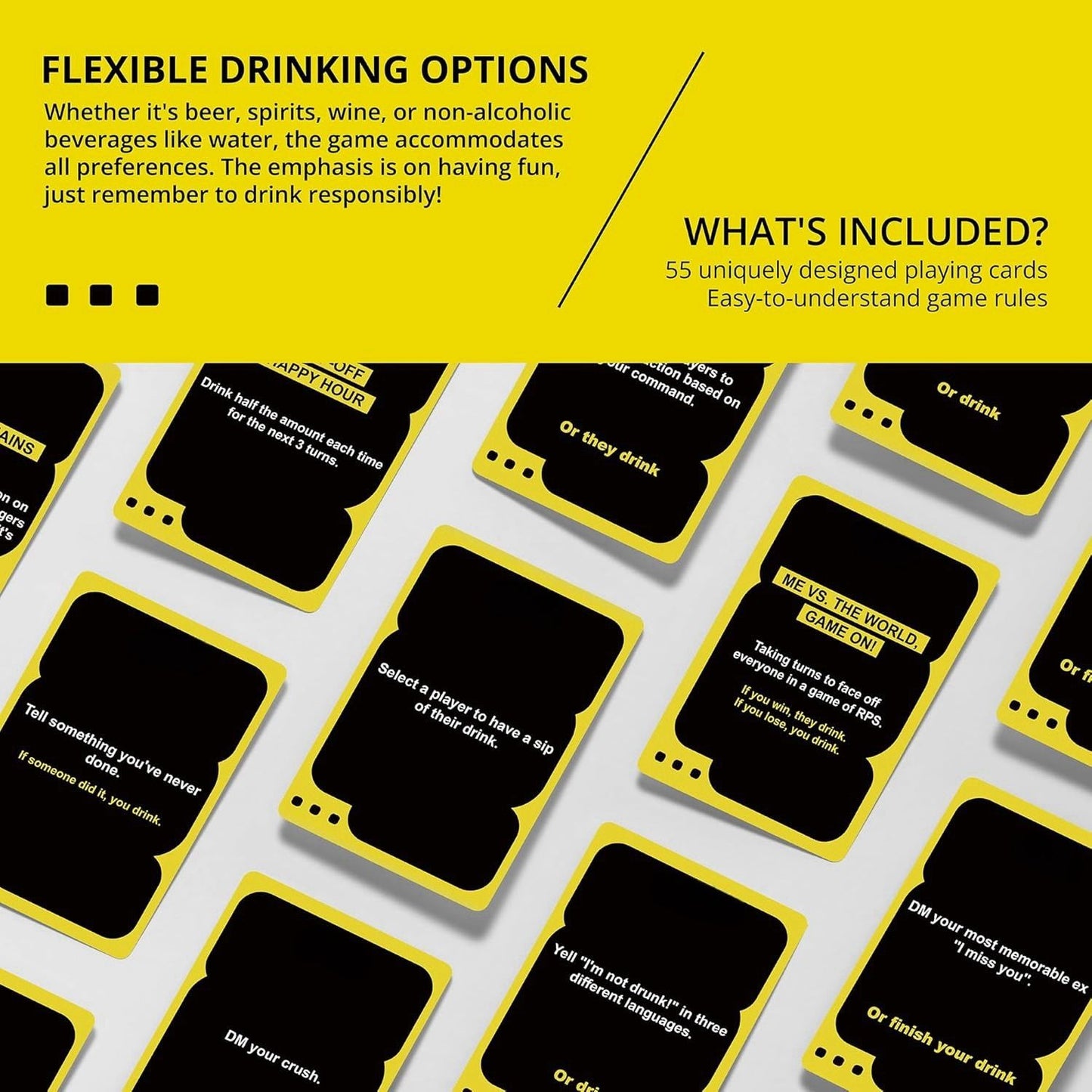 I'M NOT DRUNK Drinking 55-Card Game - Compact Party Fun Multiple Players Drinking Card Game Set for Friends, V888-ELOSUNG52541