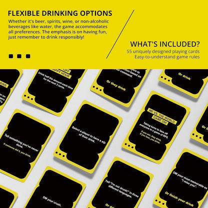 I'M NOT DRUNK Drinking 55-Card Game - Compact Party Fun Multiple Players Drinking Card Game Set for Friends, V888-ELOSUNG52541