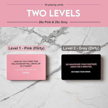DRUNK LOVERS 54-Card Game - Compact Party Fun Multiple Players Drinking Card Game Set for Friends, Couples & V888-ELOSUNG52542