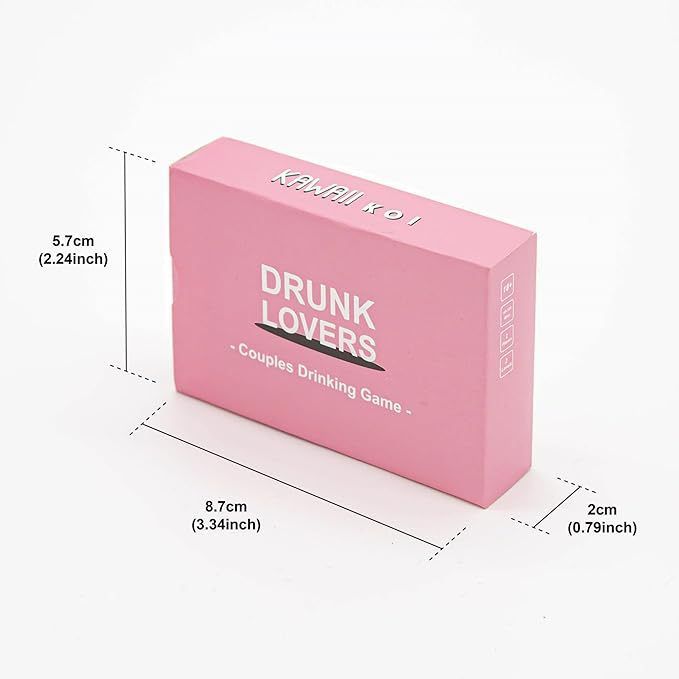 DRUNK LOVERS 54-Card Game - Compact Party Fun Multiple Players Drinking Card Game Set for Friends, Couples & V888-ELOSUNG52542