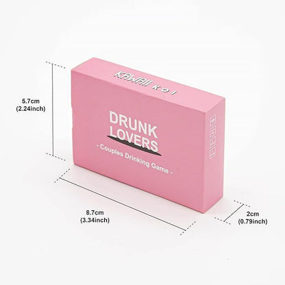 DRUNK LOVERS 54-Card Game - Compact Party Fun Multiple Players Drinking Card Game Set for Friends, Couples & V888-ELOSUNG52542