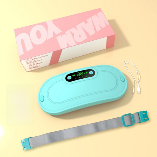 Green Portable USB Rechargeable Graphene Heating Waist Belt with Gift Box - 4 Modes Vibrating Abdominal V888-ELOSUNG52570