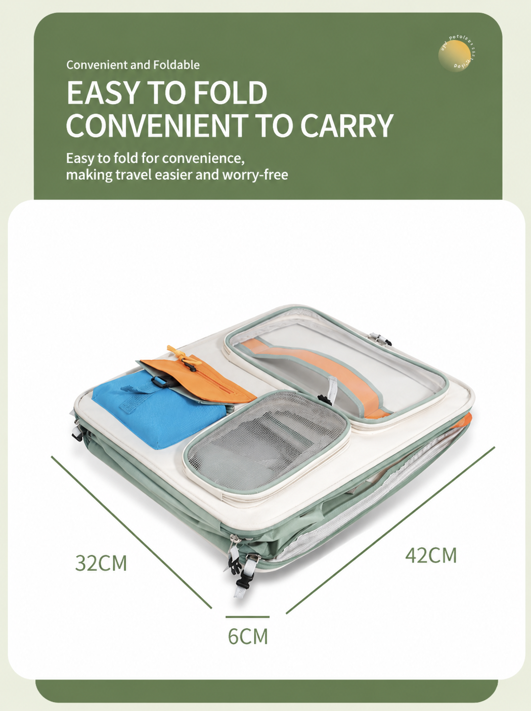 Orange and Grey Large Space Pet Carrier Backpack – Foldable Cat Carrier Bag with Breathable Side Mesh & View Window, Storage Pocket and Removable Bottom Pad for Dog and Cat, 42 x 36 x 27CM