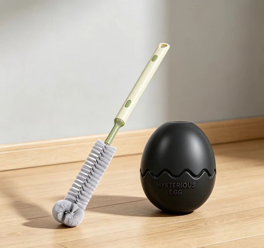 2-piece Black Dinosaur Egg Dog Slow Feeder Toy Set with Cleaning Brush - TPR Interactive Treat Dispenser for V888-ELOSUNG53037