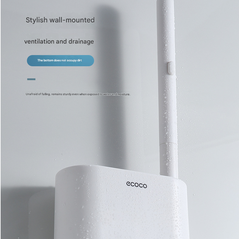 Beige Disposable Toilet Brush with Wall Mount Holder set - No Touch Replacement System, 360 Degree Rotating V888-ELOSUNG53062