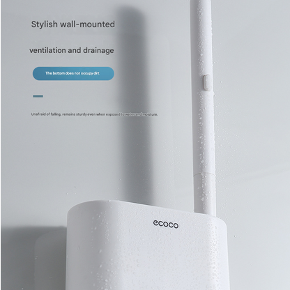 Beige Disposable Toilet Brush with Wall Mount Holder set - No Touch Replacement System, 360 Degree Rotating V888-ELOSUNG53062