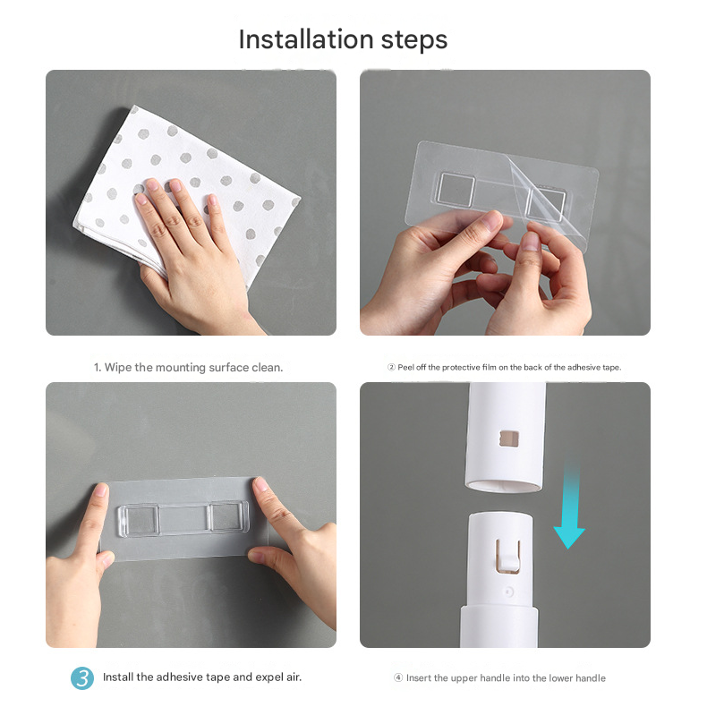 Beige Disposable Toilet Brush with Wall Mount Holder set - No Touch Replacement System, 360 Degree Rotating V888-ELOSUNG53062