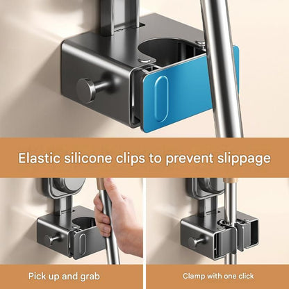 1 pack Milky white Suction Cup Mop and Broom Holder Wall Mount - No Drill Adhesive Hook for Bathroom, Kitchen V888-ELOSUNG53063