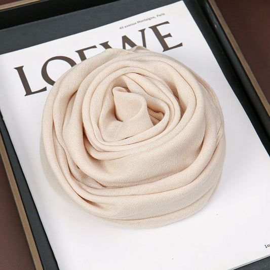 Beige 90 x 90cm Women Solid Colour Square Scarf - Lightweight Polyester Head Scarf and Shawl Wrap, Soft V888-ELOSUNG53121