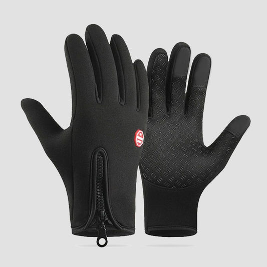 Black XL size Winter Outdoor Cycling Gloves - Touch Screen Compatible Windproof Waterproof Non-Slip Palm V888-ELOSUNG53138