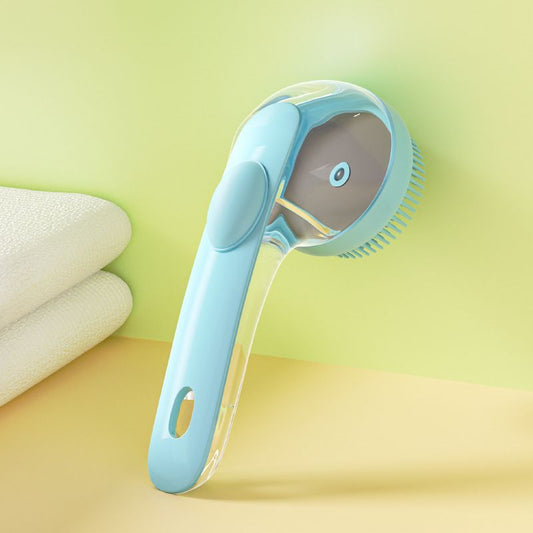 Blue Pet Silicone Bath Brush with Shampoo Dispenser - Leak-Proof One-Touch Soap Release-Dog and Cat Grooming V888-ELOSUNG53169