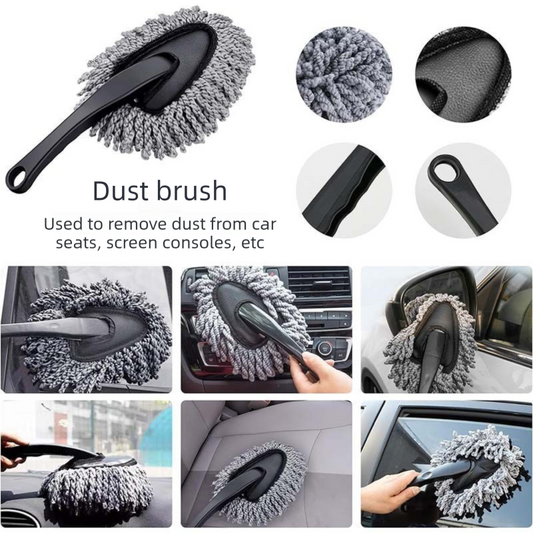 10 Piece Car Cleaning Kit Set - Microfibre Car Wash Accessories Dust Duster Wheel Brush Detailing Brushes V888-ELOSUNG53186