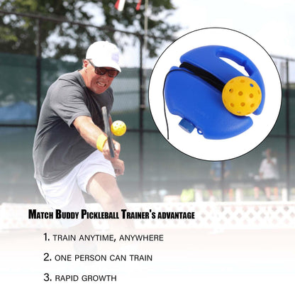 Pickleball Trainer Rebound Practice Set with Green Tethered Ball and Blue Fillable Base -Solo Training Aid V888-ELOSUNG53190