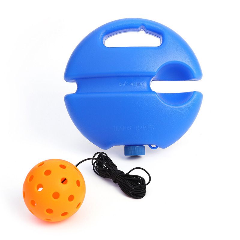 Pickleball Trainer Rebound Practice Set with Orange Tethered Ball and Blue Fillable Base -Solo Training Aid V888-ELOSUNG53192