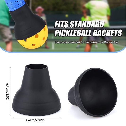 Black Silicone Pickleball Ball Retriever Attachment for Paddle Handle Easy Ball Pickup Training Accessory No V888-ELOSUNG53193