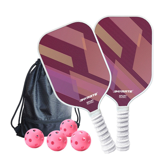 2 pcs Dreamy Blue Fiberglass Pickleball Paddle Racket Set(2 Rackets + 4 Balls + Bag) Lightweight PP Honeycomb V888-ELOSUNG53200