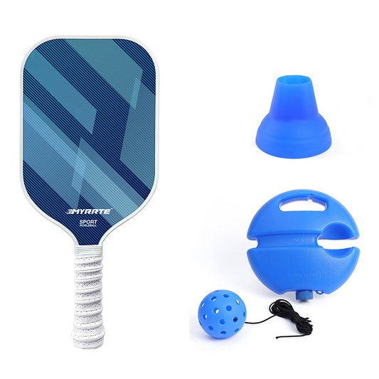 4-piece Blue Complete Pickleball Training Set Pickleball Starter Training Kit with Paddle Ball Retriever V888-ELOSUNG53202