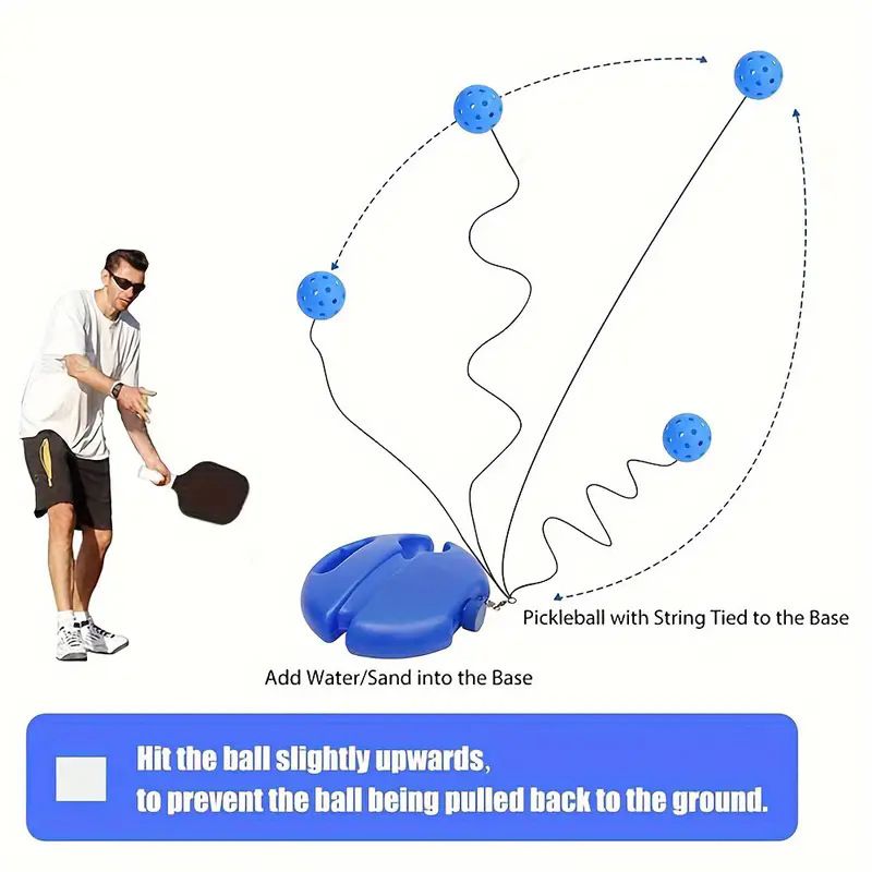4-piece Blue Complete Pickleball Training Set Pickleball Starter Training Kit with Paddle Ball Retriever V888-ELOSUNG53202