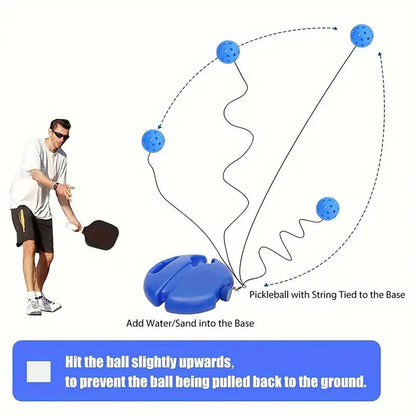 4-piece Blue Complete Pickleball Training Set Pickleball Starter Training Kit with Paddle Ball Retriever V888-ELOSUNG53202