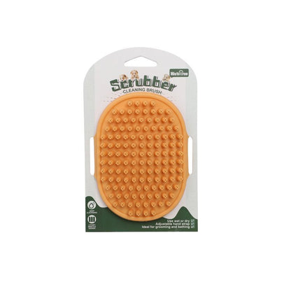 Orange Pet Bath Massage Brush Soft TPR Grooming Brush for Dogs and Cats Adjustable Hand Strap Deshedding V888-ELOSUNG53222
