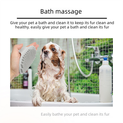 Pink Pet Bath Massage Brush Soft TPR Grooming Brush for Dogs and Cats Adjustable Hand Strap Deshedding V888-ELOSUNG53223