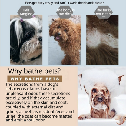 Blue Pet Bath Massage Brush Soft TPR Grooming Brush for Dogs and Cats Adjustable Hand Strap Deshedding V888-ELOSUNG53224