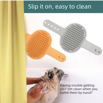 Blue Pet Bath Massage Brush Soft TPR Grooming Brush for Dogs and Cats Adjustable Hand Strap Deshedding V888-ELOSUNG53224