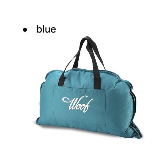 Blue M size Portable Foldable Pet Bed Mat - Waterproof Travel Dog Bed and Cat Cushion with Carry Handles, V888-ELOSUNG53287