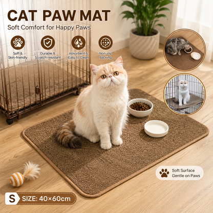 Brown S size 40*60cm Soft Cat Scratching Mat & Lounge Bed - Durable Furniture Protector Rug, Washable Scratch V888-ELOSUNG53319