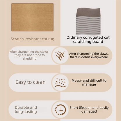 Grey M size 50*80cm Soft Cat Scratching Mat & Lounge Bed - Durable Furniture Protector Rug, Washable Scratch V888-ELOSUNG53321