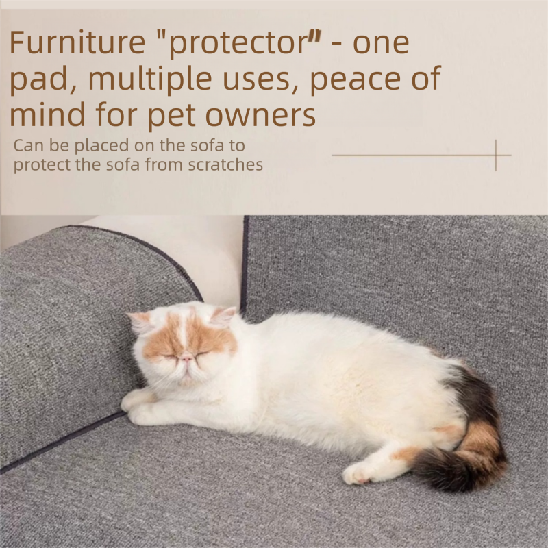 Grey M size 50*80cm Soft Cat Scratching Mat & Lounge Bed - Durable Furniture Protector Rug, Washable Scratch V888-ELOSUNG53321