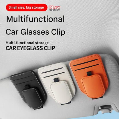 Black Car Sun Visor Eyeglasses Holder Magnetic Glasses Clip with Card Storage Multifunction Auto Sunglasses V888-ELOSUNG53324