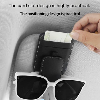 Orange Car Sun Visor Eyeglasses Holder Magnetic Glasses Clip with Card Storage Multifunction Auto Sunglasses V888-ELOSUNG53327