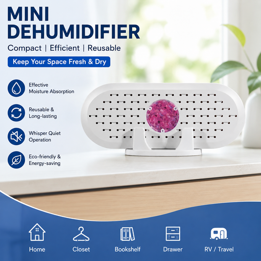 Mini Rechargeable Dehumidifier for Wardrobes, Closets and Shoe Cabinets, Reusable Moisture Absorber with V888-ELOSUNG53337