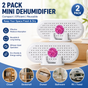 2 pack Mini Rechargeable Dehumidifier for Wardrobes, Closets and Shoe Cabinets, Reusable Moisture Absorber V888-ELOSUNG53338