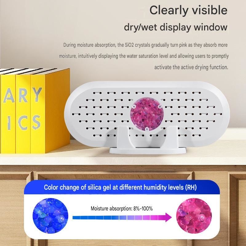2 pack Mini Rechargeable Dehumidifier for Wardrobes, Closets and Shoe Cabinets, Reusable Moisture Absorber V888-ELOSUNG53338