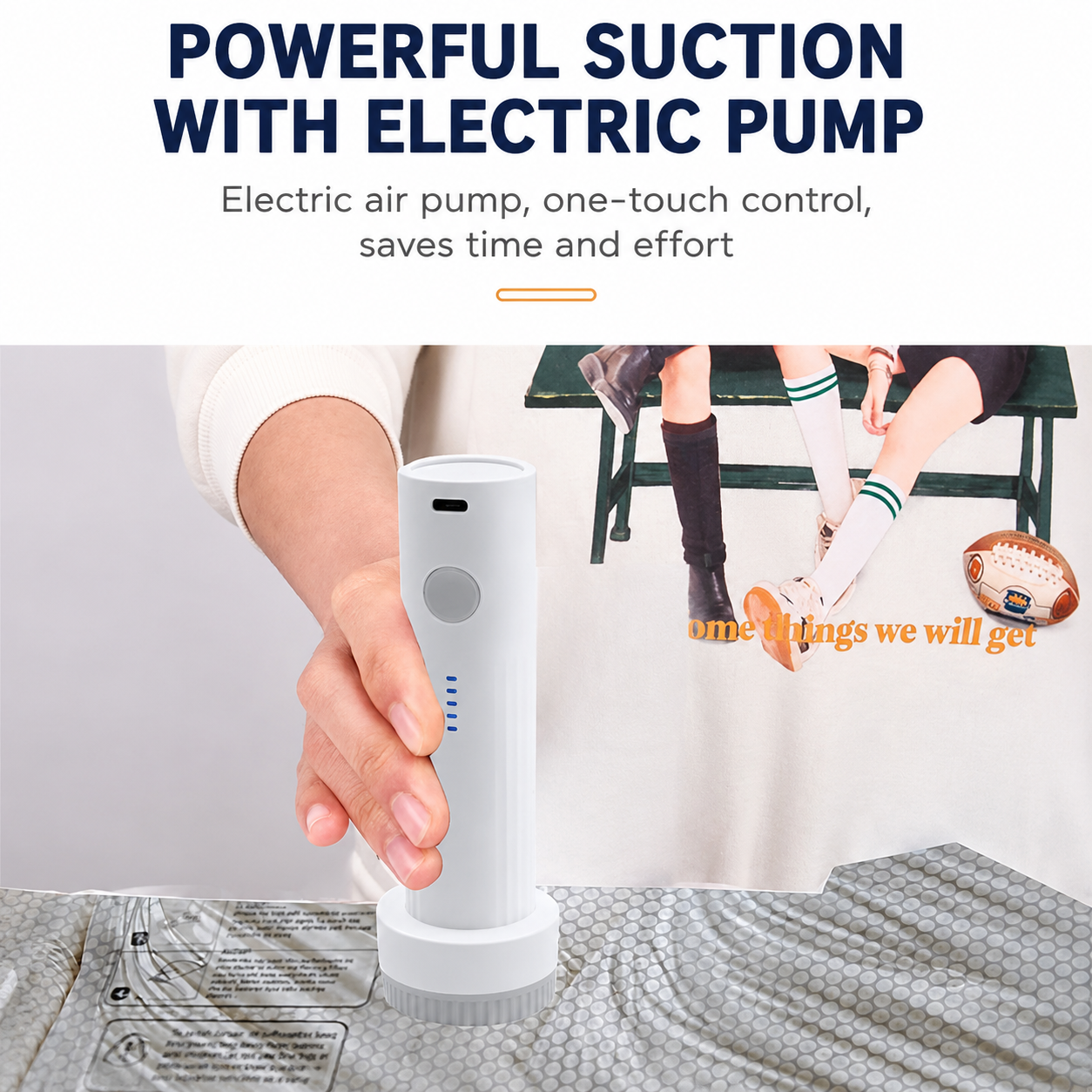 6 Pack Vacuum Storage Bags and Wireless Electric Pump and Renewable Mini Dehumidifier Bundle, Travel V888-ELOSUNG53339