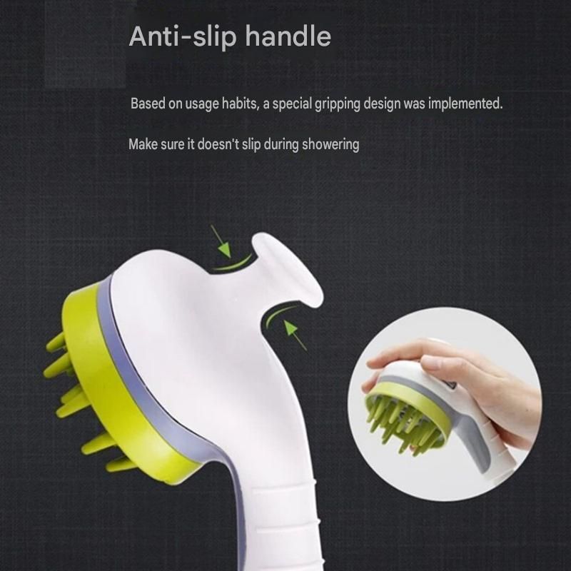 White Pet Bathing Shower Sprayer Brush with Water Control Switch Control Dog Grooming Massage Shampoo Rinse V888-ELOSUNG53356