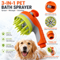 Blue Pet Bathing Shower Sprayer Brush with Water Control Switch Control Dog Grooming Massage Shampoo Rinse V888-ELOSUNG53357