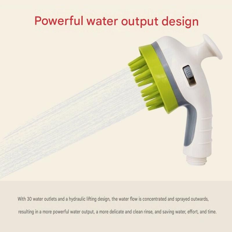 Orange Pet Bathing Shower Sprayer Brush with Water Control Switch Control Dog Grooming Massage Shampoo Rinse V888-ELOSUNG53358