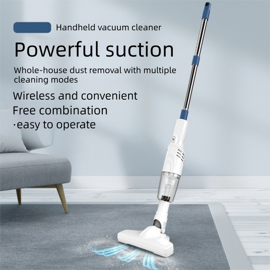 White Cordless Handheld Vacuum Cleaner with Extension Wand - Wireless Home, Car and Pet Hair Vacuum, USB V888-ELOSUNG53367