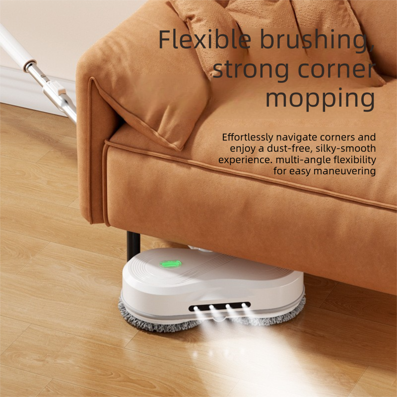 White Cordless Electric Spray Mop with LED Light Adjustable Handle Wireless Self-Propelled Floor Cleaner for V888-ELOSUNG53375